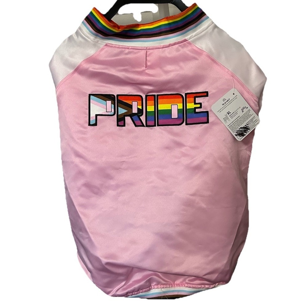 Youly NEW Pride Collection The Proudest Dog Jacket Pink Extra Large 20 in-24 in